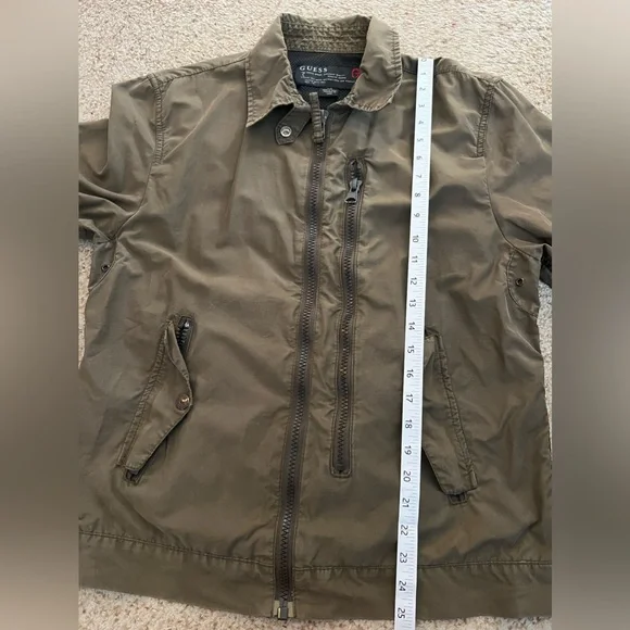 Guess Olive Green Lightweight Jacket with Relaxed Fit - Picture 13 of 15